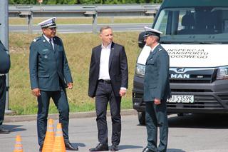 Andrzej Duda w punkcie kontroli Inspekcji Transportu Drogowego w Morawicy
