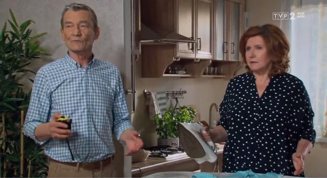 Barwy szczęścia, odcinek 1928. Stefan (Krzysztof Kiersznowski), Waleria (Ewa Ziętek)