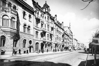 Łódź. Ulica Piotrkowska - zabytkowe kamienice, rok 1943