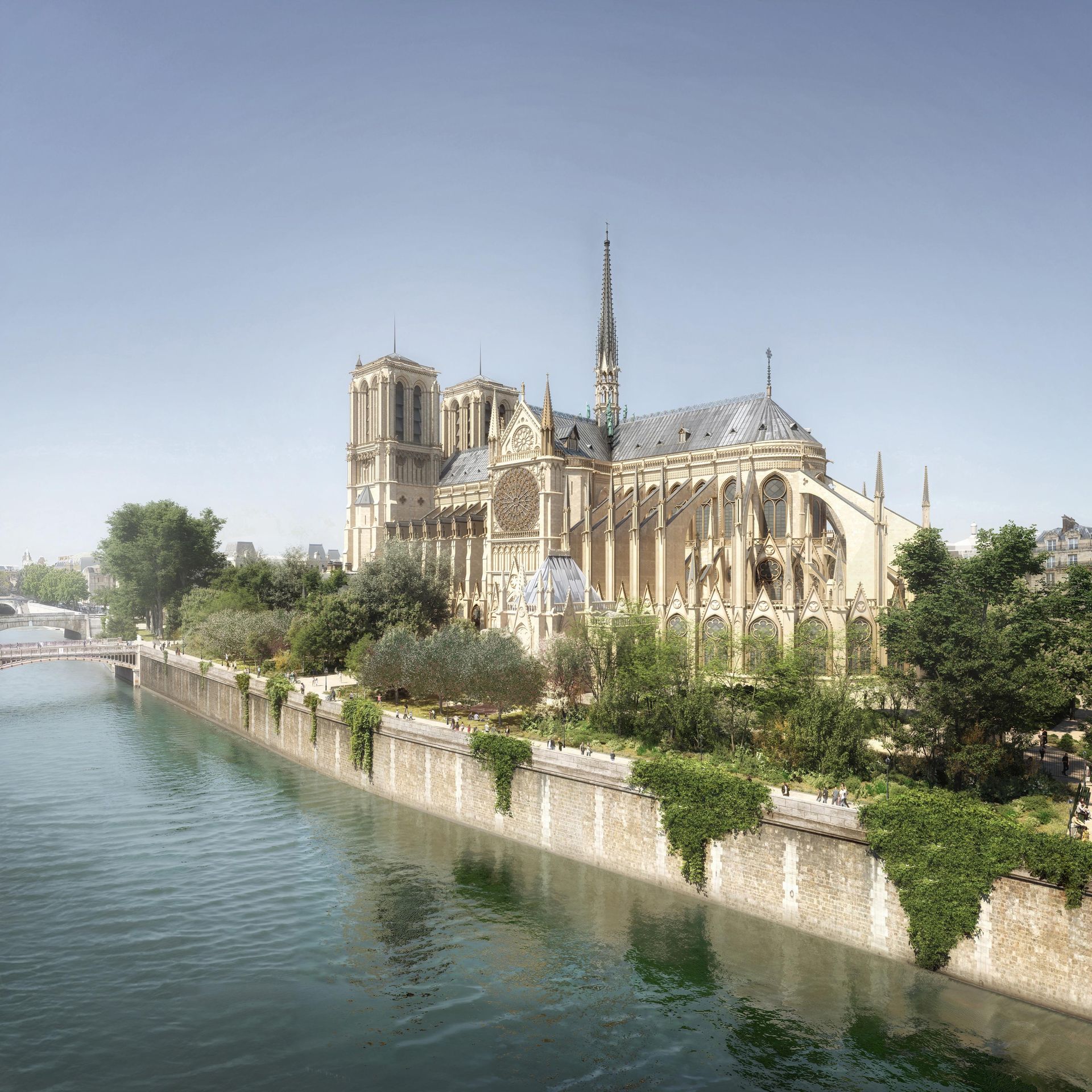 Projekt zagospodarowania przestrzeni Notre Dame po odbudowie