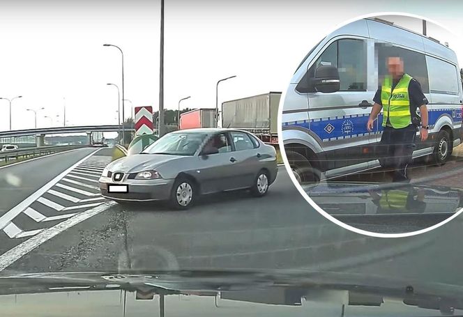 Niebezpieczna sytuacja na drodze ekspresowej S5 w Białych Błotach (woj. kujawsko-pomorskie)