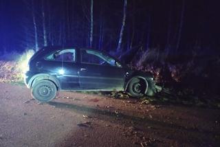 Wypadek na trasie Kruklanki-Nowe Sołdany. Pijany kierowca wjechał w skarpę [FOTO]