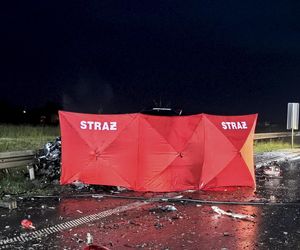 Śmiertelny wypadek pod Kutnem. 28-latek z BMW zderzył się z dwoma pojazdami [ZDJĘCIA].