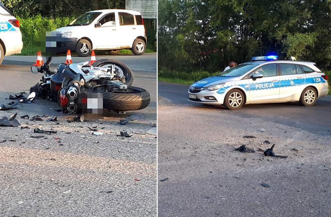 Dwa fatalne wypadki motocyklistów pod Płockiem! Jedna z maszyn roztrzaskała się o dwa auta [ZDJĘCIA].