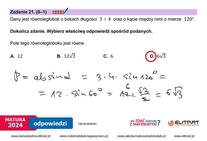 Matura 2024: matematyka. Arkusze CKE i odpowiedzi. Poziom podstawowy [Formuła 2023]