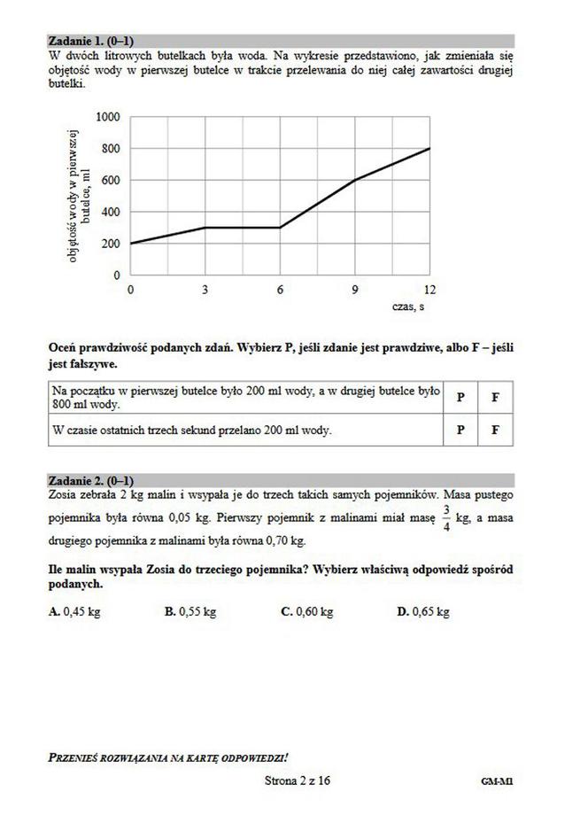 Egzamin gimnazjalny 2019 z matematyki