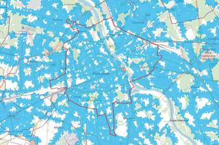 Mapa dostępności pieszej przystanków autobusowych i tramwajowych w Warszawie