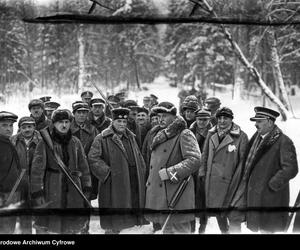 Uczestnicy polowania w Białowieży, 1938 rok