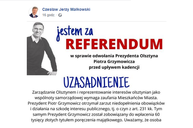 Chcą odwołania prezydenta Olsztyna. Będzie referendum?