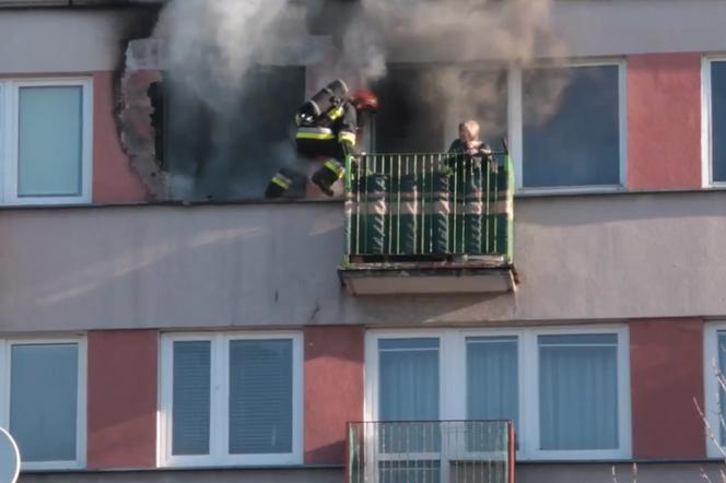 ratowanie staruszki pożar Słupno