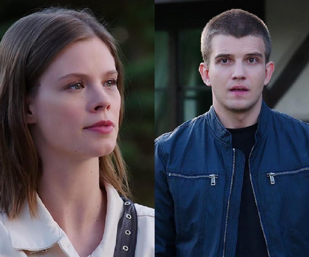 Majka (Matylda Giegżno) i Mateusz Mostowiak (Rafał Kowalski) z serialu M jak miłość. Majka zamyślona, Mateusz zaskoczony, rozczarowany. Ich losy w serialu, pełne uczuciowych dylematów, czekają na fanów na portalu Super Seriale.