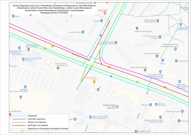 Uwaga, kierowcy! Od poniedziałku zmiany w organizacji ruchu na ważnym skrzyżowaniu Olsztyna