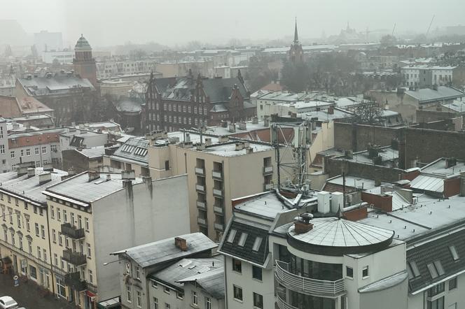 Pierwszy tej zimy śnieg w Poznaniu
