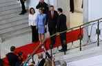 Marta Nawrocka cała na niebiesko zachwyciła w Sejmie  