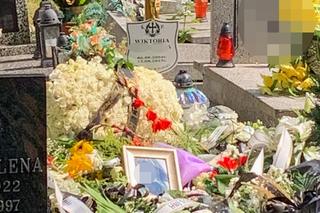 Białą urnę przykryły kwiaty. Przyjaciele zamordowanej Wiktorii cały czas czuwają przy grobie