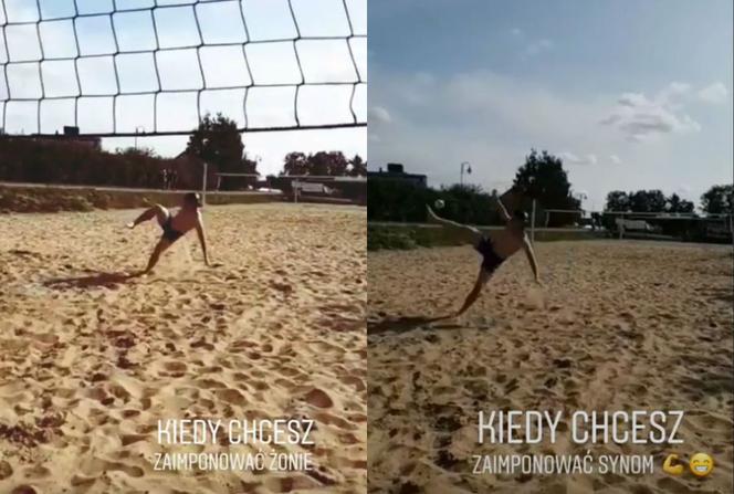 Marcin Mroczek na plaży