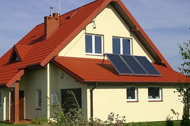 Kotłownia z kolektorami słonecznymi