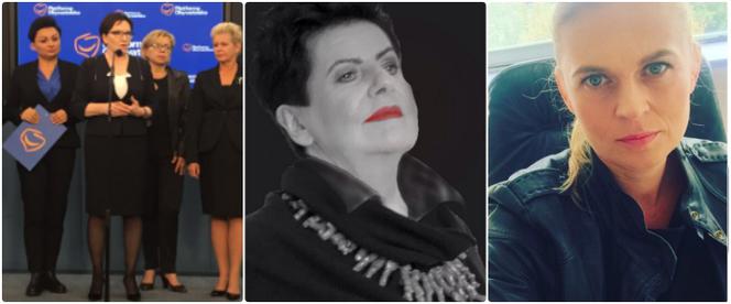 Ewa Kopacz, Joanna Senyszyn, Barbara Nowacka w czarnych ubraniach popierają CZARNY PROTEST