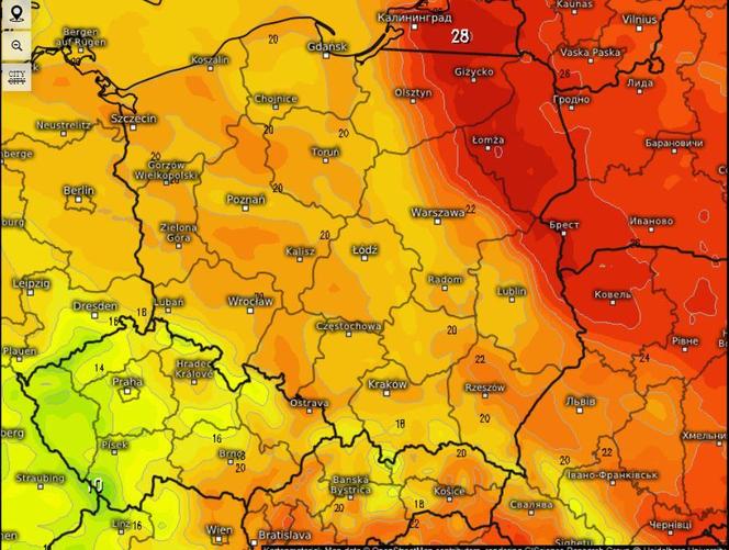 Mapa gorąca w Polsce 8 września 2024