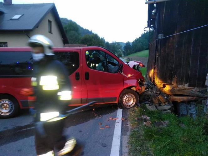 Kicznia. Uderzył samochodem w budynek. Wszystko przez dzikie zwierzę