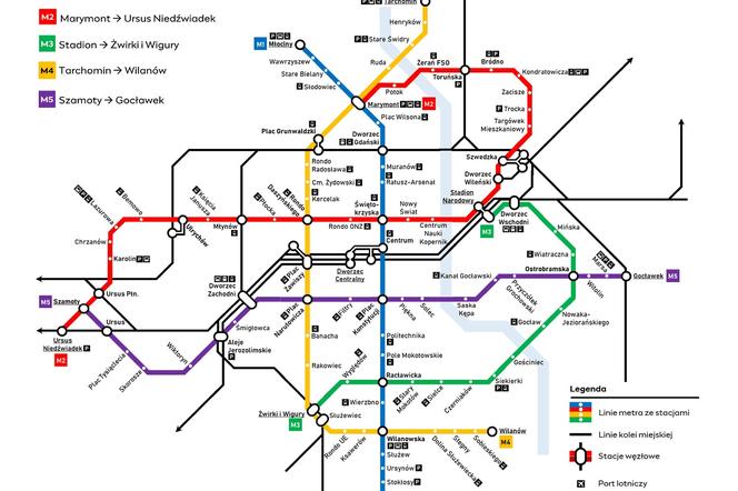 Plan 5 linii metra w Warszawie