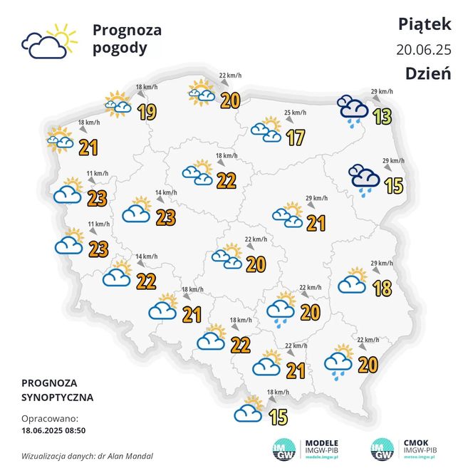 Pogoda na piątek, 20 czerwca