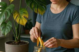 Nawóz ze skórki banana do monstery