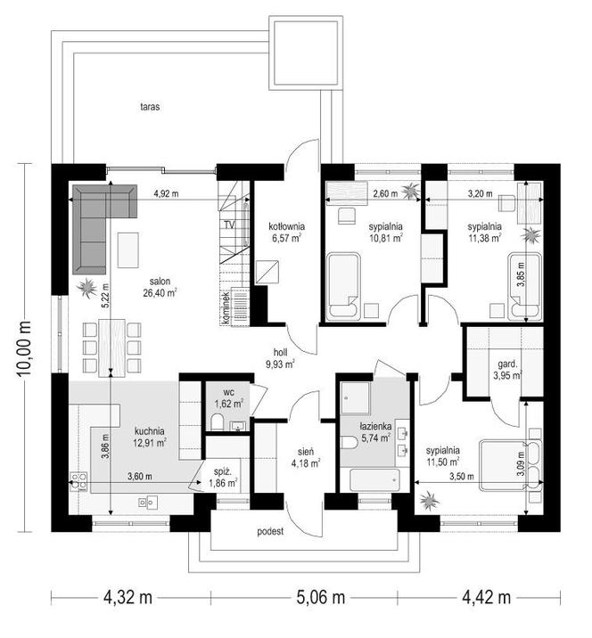 Projekt domu "Ekonomiczny" 2 od Muratora - wizualizacje oraz plany