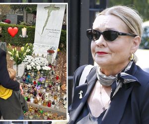 Małgorzata Ostrowska-Królikowska zabrała wnuka na grób męża. Poruszające słowa aktorki