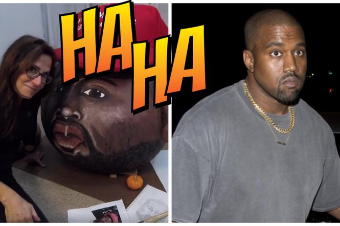 Dynia na Halloween w kształcie Kanye Westa