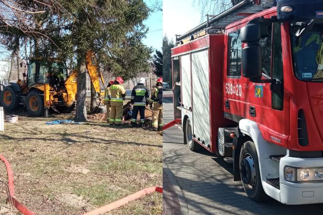 Koparka rozpruła rurę z gazem. Pilna akcja służb w Nasielsku