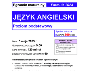 Arkusz maturalny angielski podstawa - nowa formuła 2023. ODPOWIEDZI, ARKUSZE CKE, WYPRACOWANIE