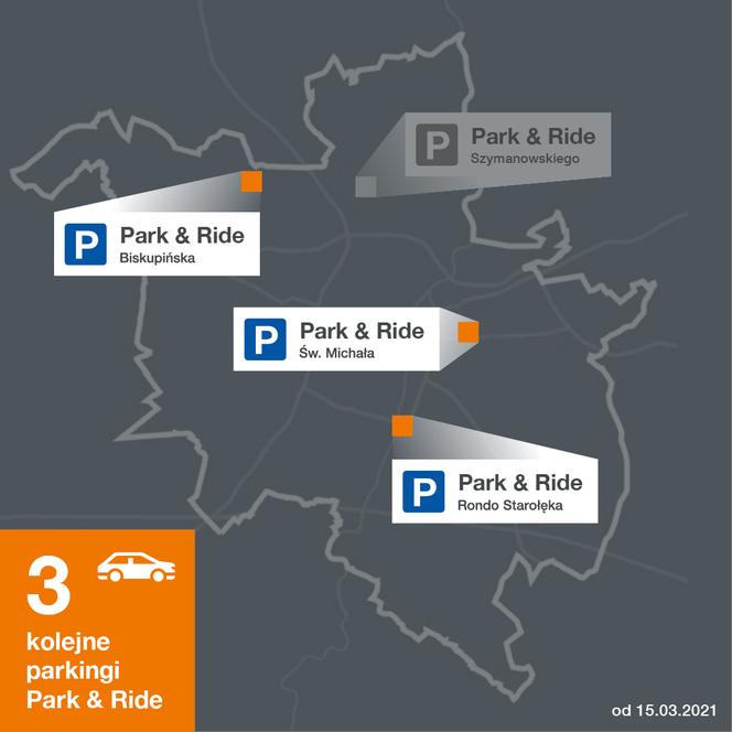 Od poniedziałku otwarte zostaną trzy nowe parkingi Park&Ride   