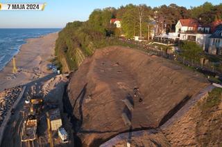 Tak wyglądały prace umocnienia klifu w Jastrzębiej Górze