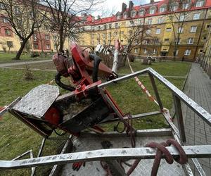 Czeladź: Pracował na podnośniku gdy ten nagle runą na ziemię. Lądował śmigłowiec LPR