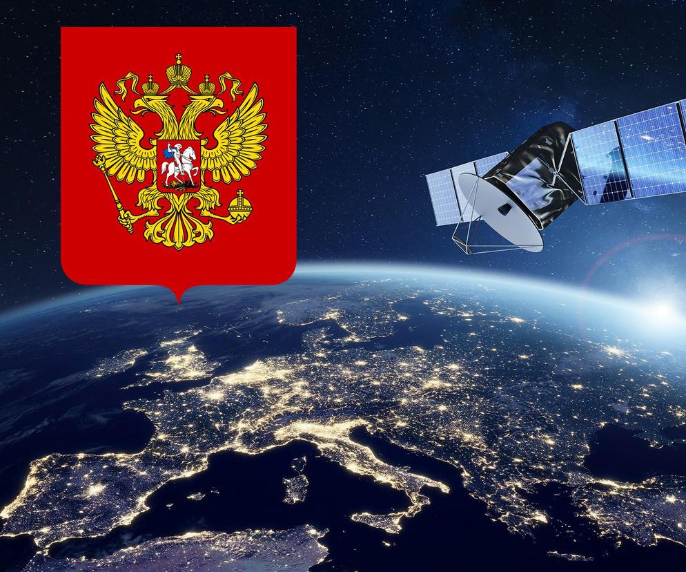 satelita i godło rosyjskie