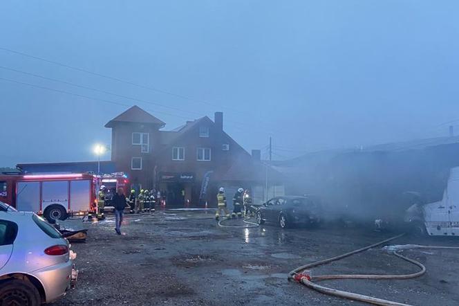 Pożar warsztatu lakierniczego w Kielcach