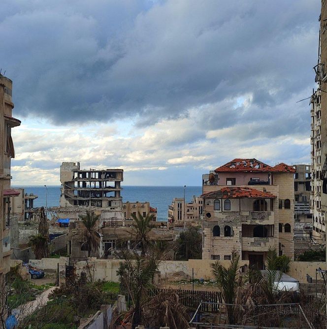 Zbombardowane budynki Gazy