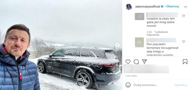Gorąca dyskusja na Instagramie Małysza