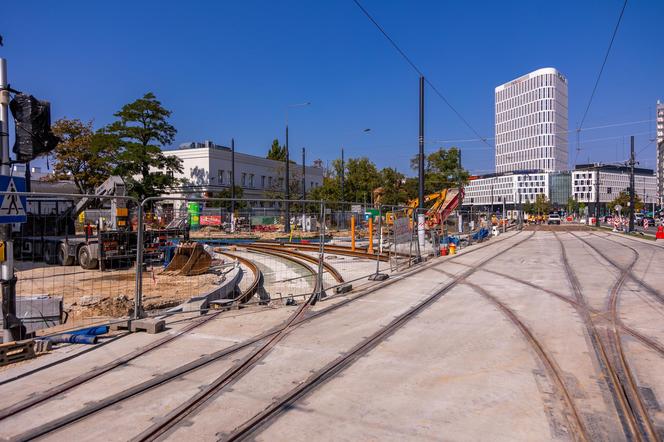 Budowa tramwaju na Rakowieckiej w Warszawie