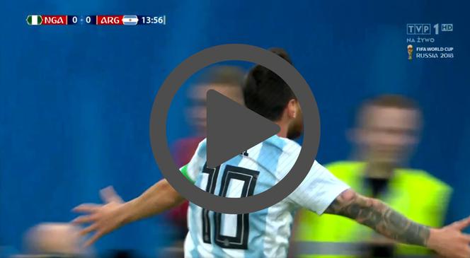 Leo Messi cieszy się z gola w meczu z Nigerią - player