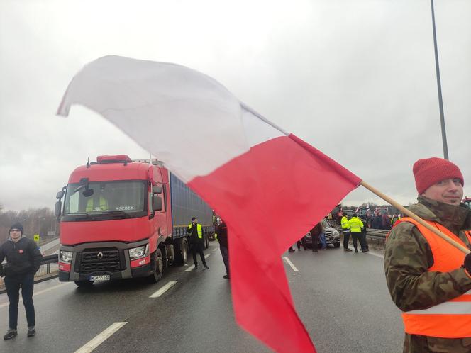 Protest rolników w Elblągu na S7