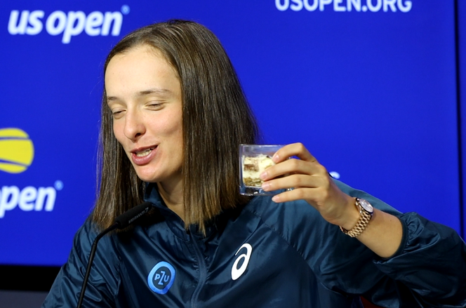 Iga Świątek triumfująca w US Open