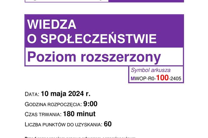 Matura 2024: WOS poziom rozszerzony, ODPOWIEDZI i ARKUSZE CKE do ściągnięcia NOWA FORMUŁA 2023