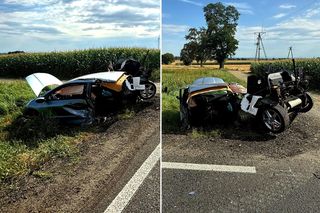 Honda rozerwana na pół. Wielki huk po zderzeniu z kią. Makabryczny wypadek [ZDJĘCIA]