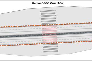 Remont A2. Usuwanie wysepek na PPO Pruszków