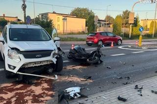 Żory: motocyklista z obrażeniami trafił do szpitala. Samochód osobowy wymusił pierwszeństwo