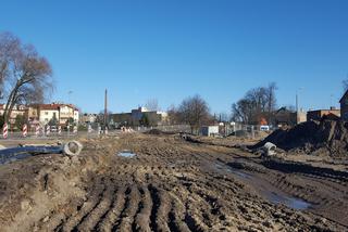 Budowa ronda na skrzyżowaniu Szybowników z Wolińską w Lesznie