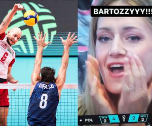 Bartosz Kurek szalał w trakcie meczu z USA na parkiecie, a jego żona Anna na trybunach. „Czasem ją uspokajam”