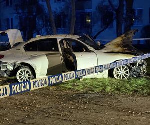 Policyjny pościg ulicami Warszawy. BMW w płomieniach 